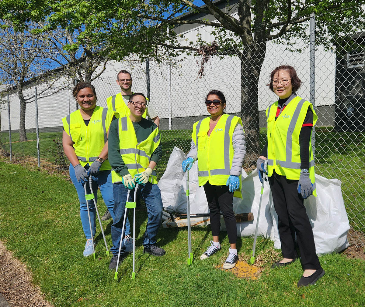 Volunteer at a street clean up